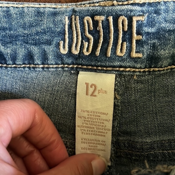 Justice Mermaid Jean Shorts size 12 Plus 14 Reg - Picture 3 of 3